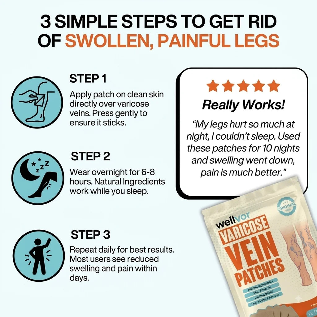 The Original Varicose Vein Relief Patches by Wellvor