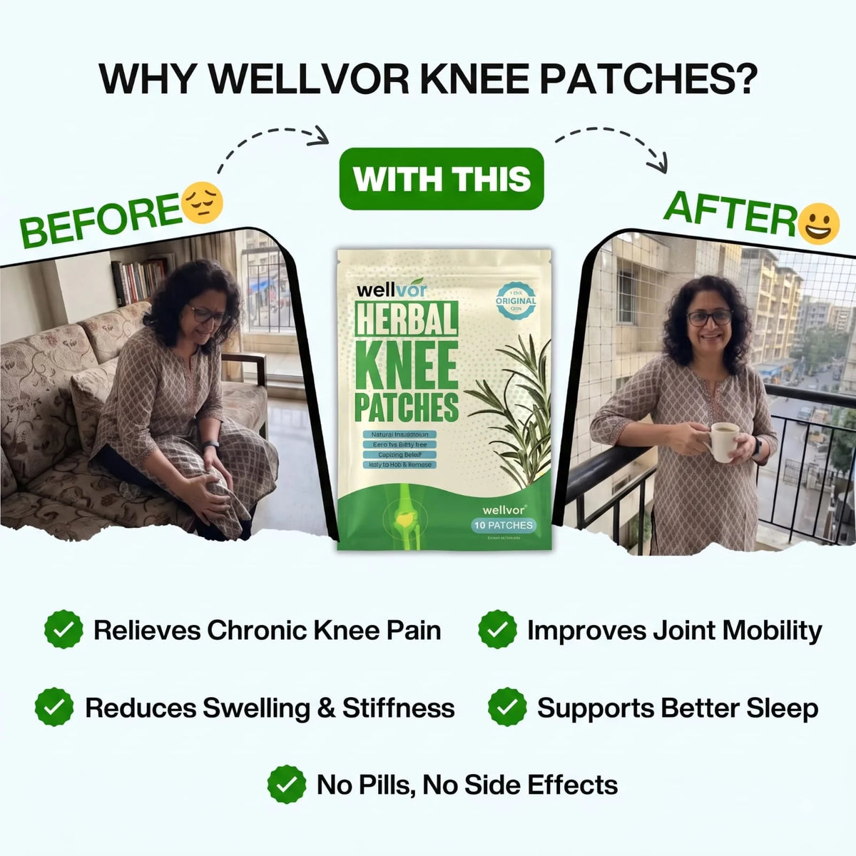The Original Pain Relief KNEE PATCHES by Wellvor