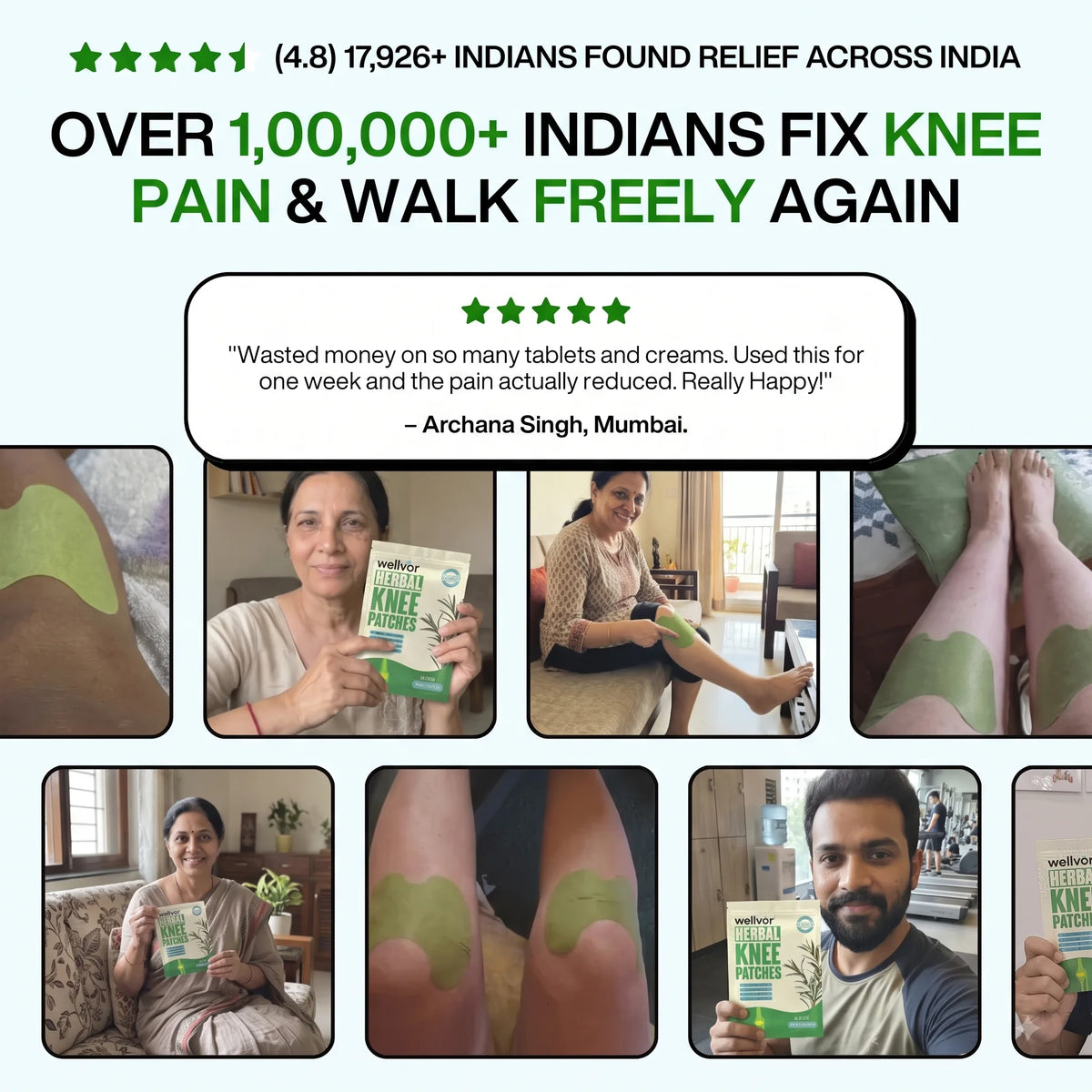 The Original Pain Relief KNEE PATCHES by Wellvor